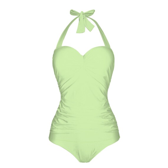 Halter Swimsuit I Sage Green I Green Swimsuit I Summer - Etsy