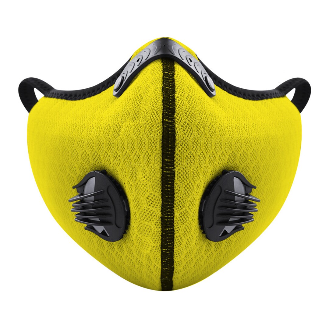 Yellow Vent Mask With Breather Valves and Nose Wire Washable Etsy