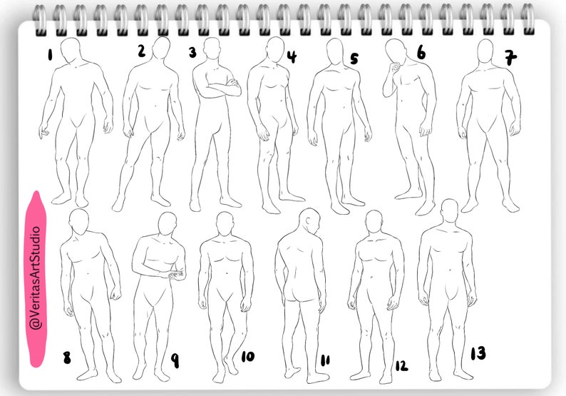 60 Male Fashion Figure Template Male Croquis Template - Etsy
