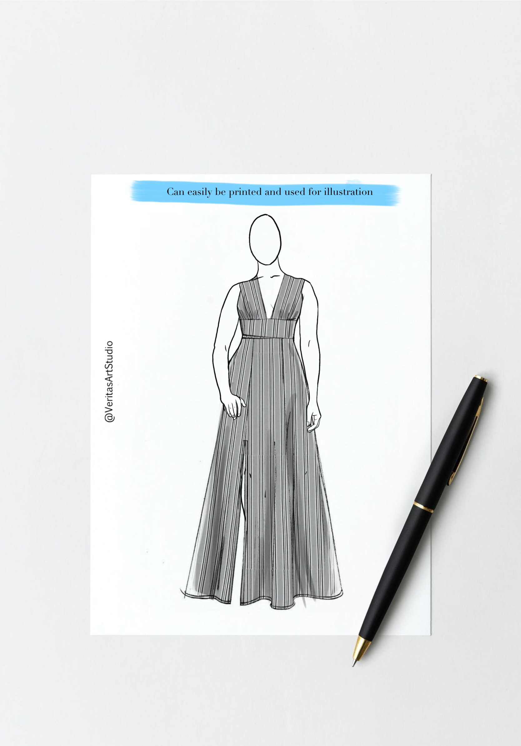 Set 11 Fashion Design Body Template Croquis Template Female | Etsy