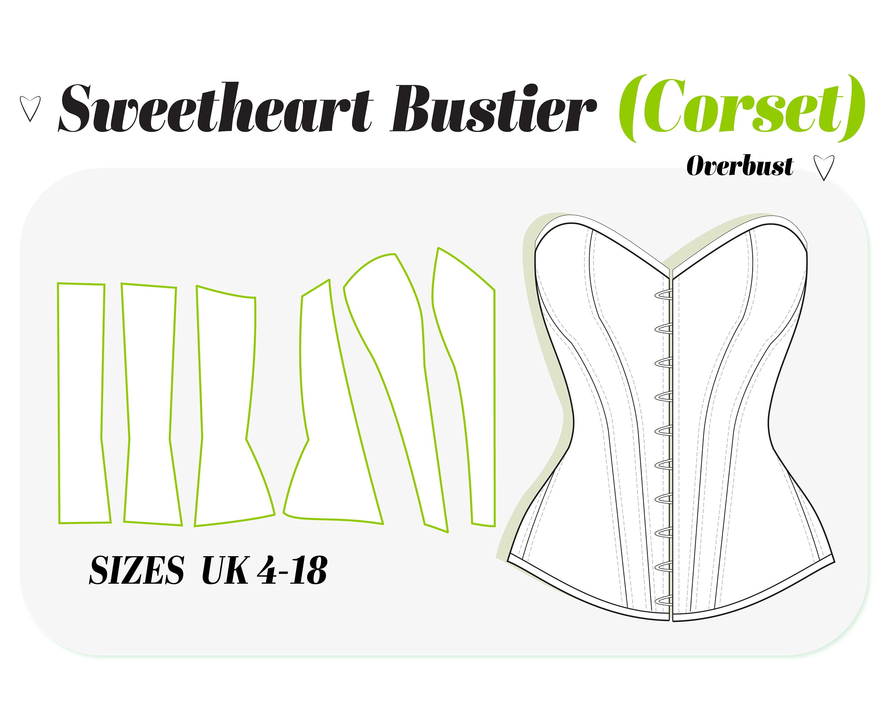 SWEETHEART CORSET Sewing Pattern Bustier Top Digital Pdf Sewing Pattern SWEETHEART CORSET Sewing Pattern Bustier Top Digital Pdf Sewing Pattern