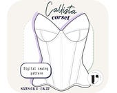 SOFT CUP bustier pattern with underwires-Instant download A4 pdf woman sewing pattern-fitted bodice cup corset Trendy bustier bodice pattern
