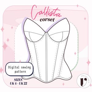 SOFT CUP bustier pattern with underwires-Instant download A4 pdf woman sewing pattern-fitted bodice cup corset Trendy bustier bodice pattern