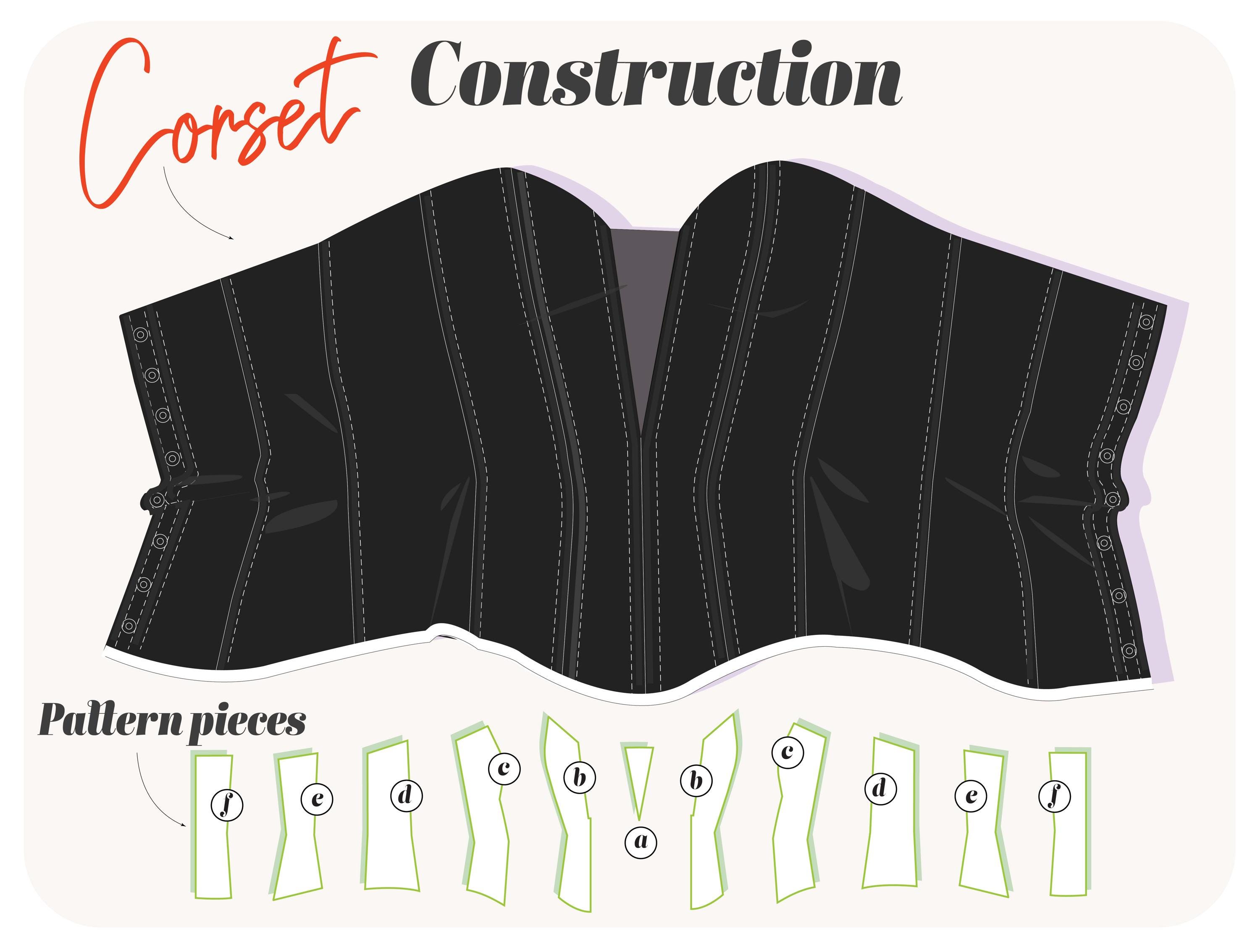DEEP PLUNGE V Neck Corset Sewing Pattern Bustier Pattern PDF Lace-up ...