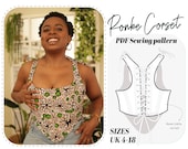 BUSTIER TOP, corset pdf pattern, bustier top pdf sewing pattern, bodice pattern, corset pattern, pdf Sewing Pattern, bustier patternUK(4-18)
