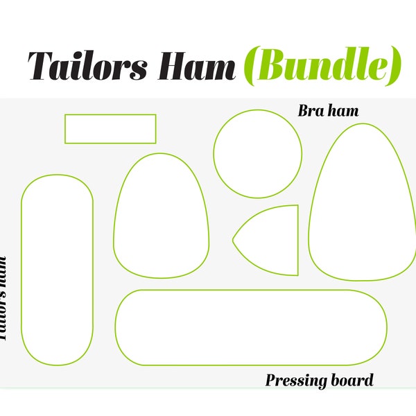 TAILORS HAM Musterpackung, Schinken Set PDF Muster zum Bügeln und Nähen, Bügeln und Nähen, Schinken Muster bügeln