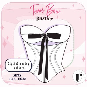 STRAPLESS CORSET Bustier Sewing Pattern,  Sweetheart Neckline Top, lace-up Ladies Downloadable Printable bodice | Digital Sewing Pattern