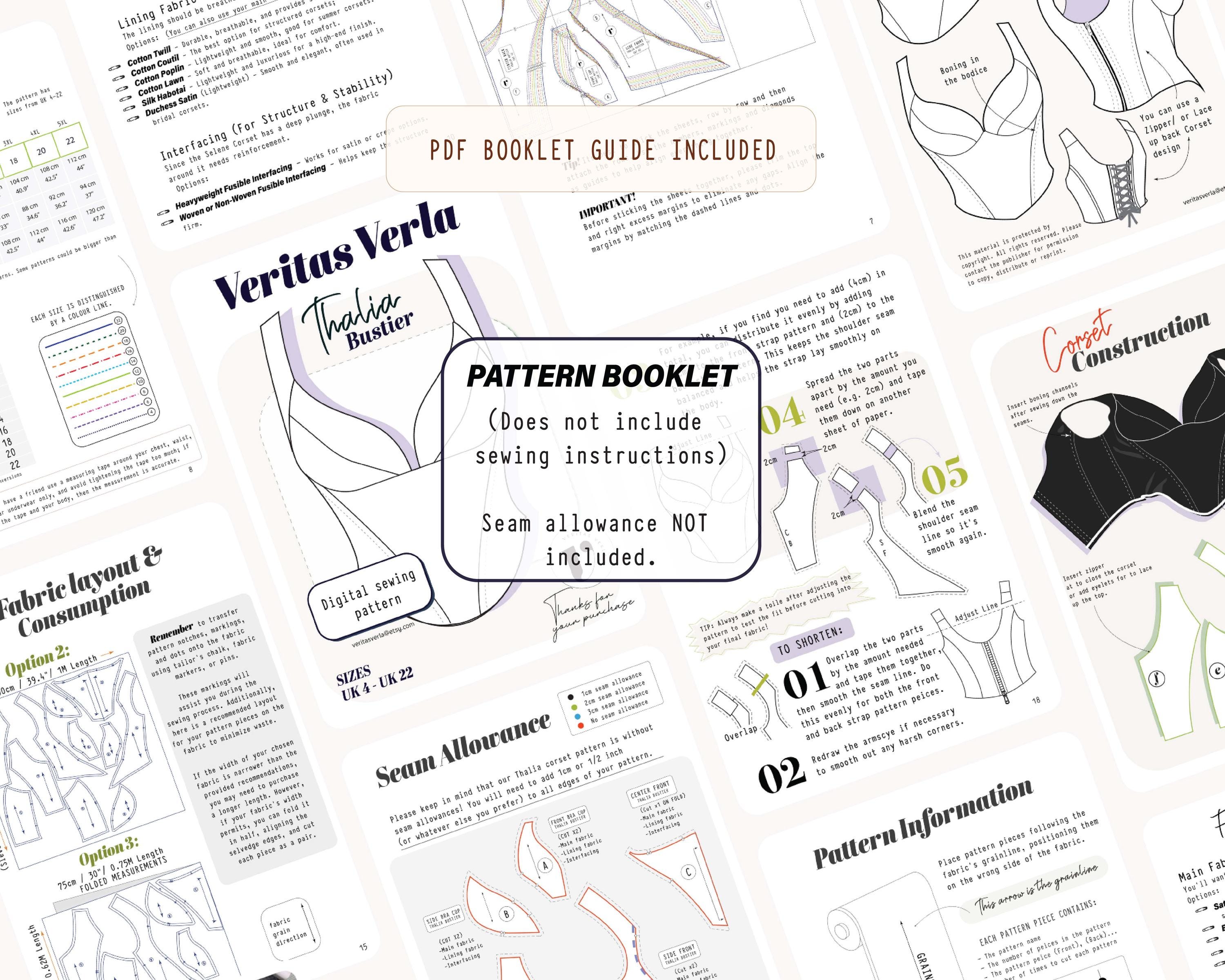 BRIDAL BUST Cup Corset Sewing Pattern Pdf – DIY Lingerie, Prom, Costume ...