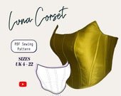 Strapless Corset Bustier top, ladies printable pdf digital sewing pattern size XS-5XL wedding and party Cottagecore Corset pattern Bodice