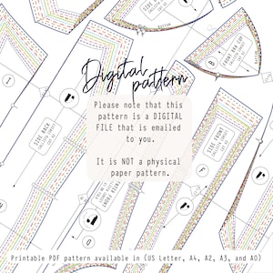 please note that this pattern is a digital file that is emailed to you. it is NOT a physical paper. available is sizes US LETTER, A4, A2, A3 and A0. You have the option of printing at home or a print shop.