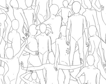 Modello di figura di moda per bambini, Modello di Croquis per bambini, Modelli di design di moda, Modello di disegno per stilisti di abbigliamento, Corpo campione 100+