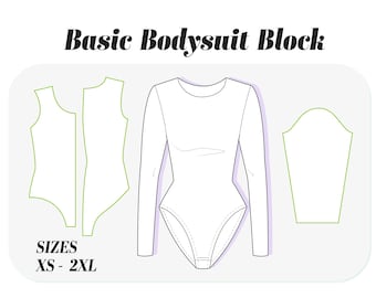 WZÓR BODY, pdf Wzory do szycia trykotów Blok Sloper, Trykot, Cosplay, Wzór do szycia kostiumu kąpielowego, wzór pdf dla kobiet, podstawowy blok pdf