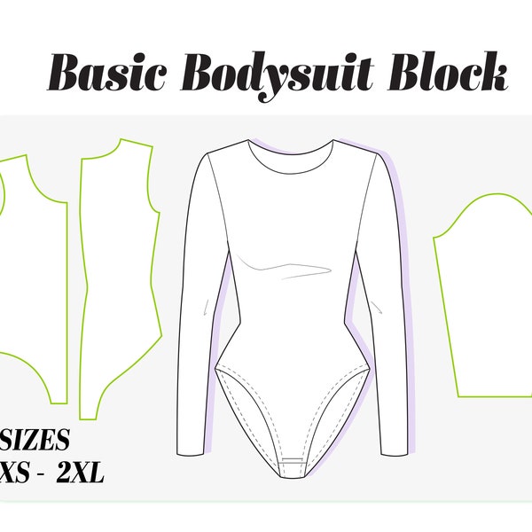 BODYSUIT MUSTER, pdf Trikot Schnittmuster Sloper Block, Trikot, Cosplay, Badeanzug Schnittmuster, Frauen pdf Schnittmuster, Basic Block pdf