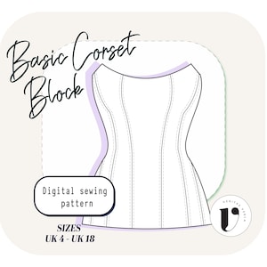CORSET TOP sewing pattern Bustier top digital pdf sewing pattern Cottagecore Corset pattern Bodice block Pdf Sewing Pattern UK(4-18)