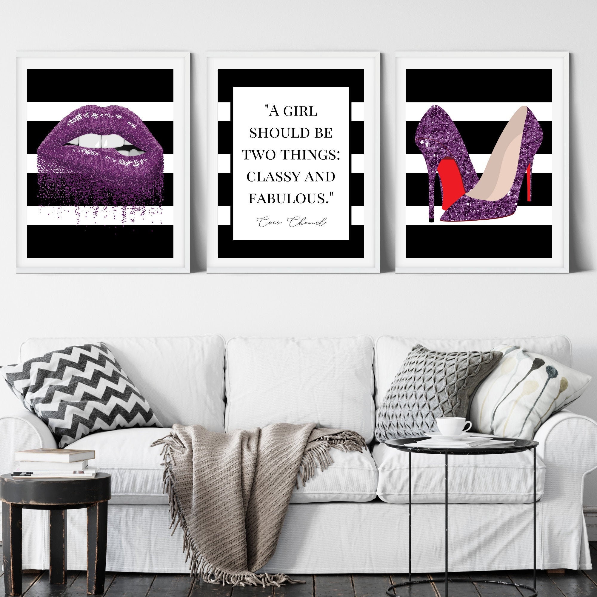 Madeline Blake Canvas Art Prints - Purple Perfume Bottle ( Fashion > Hair & Beauty > Perfume Bottles art) - 60x40 in