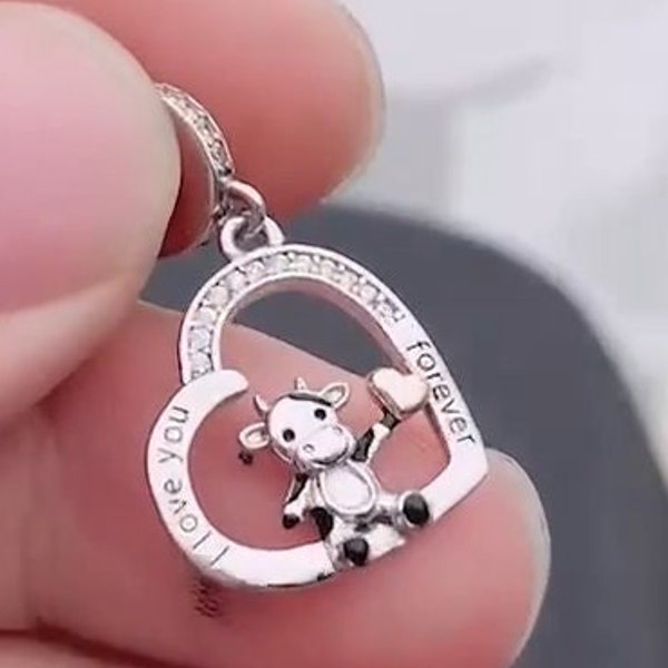 Cow Charm Bracelet Etsy