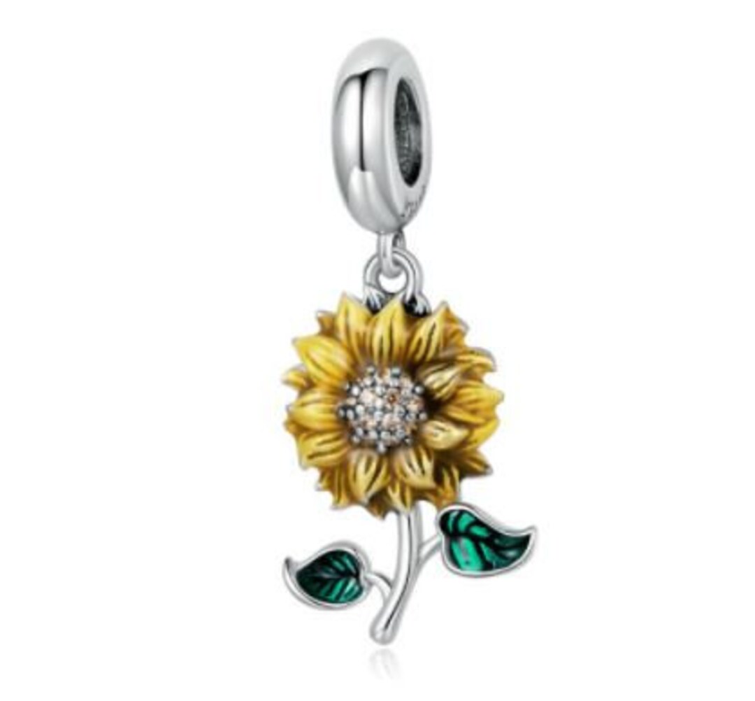 Charms for Pandora Bracelet, Sunflower Charm, 925 Sterling Silver Etsy