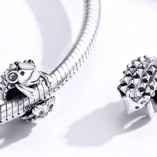 Charms for pandora bracelet, Hedgehog Charm, 925 Sterling Silver