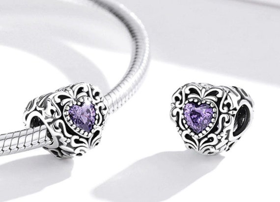 Pandora purple shop heart charm