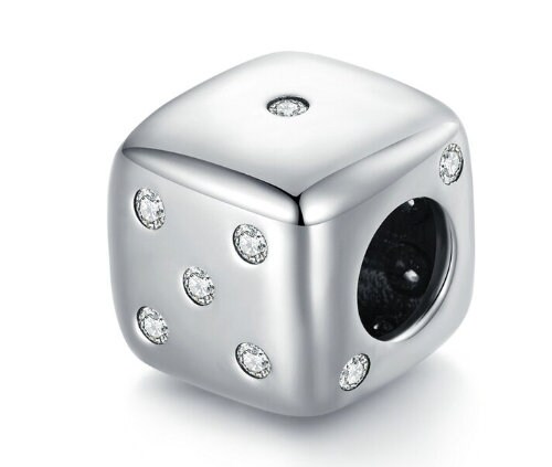Pandora Good Luck Dice Charm - Sterling Silver / Cubic Zirconia / Clear