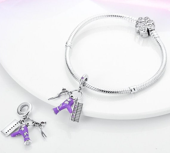 Charms Fit Pandora Bracelet Hairdresser Charm Hairstylist 925
