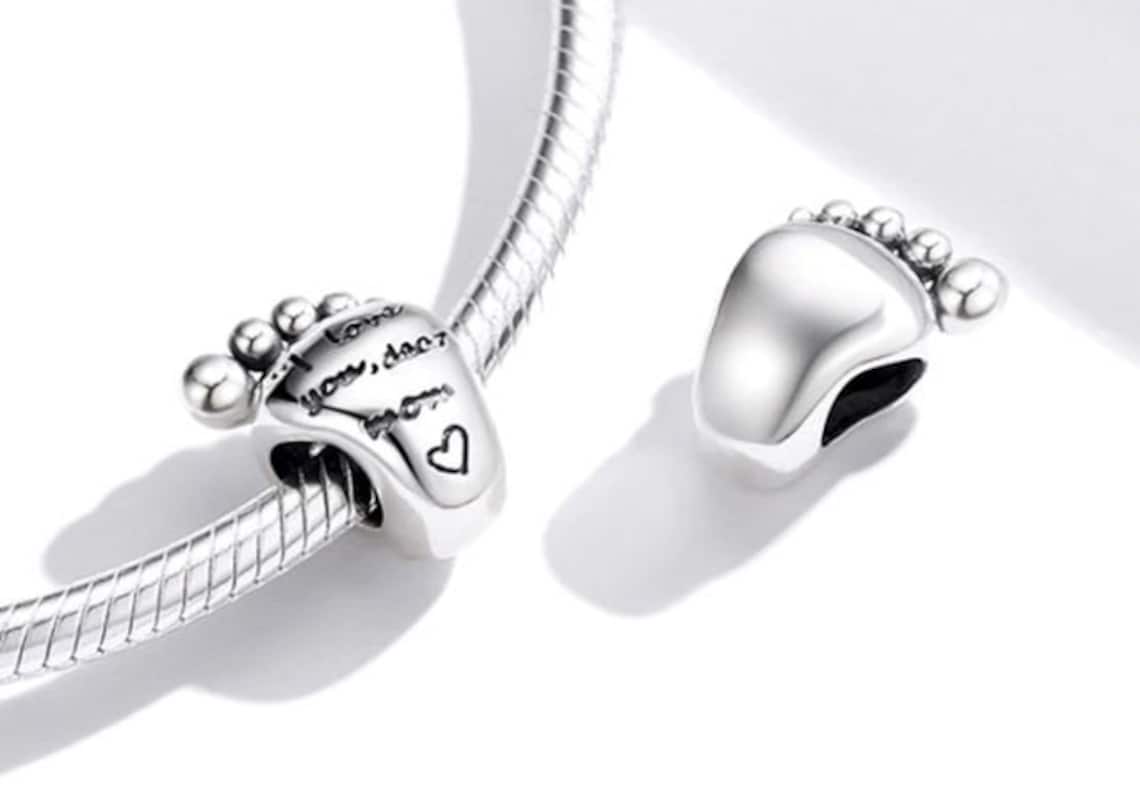 Charms for Pandora Bracelet Baby's Foot Charm I Love You Etsy