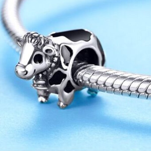 Cow Charm Bracelet Etsy