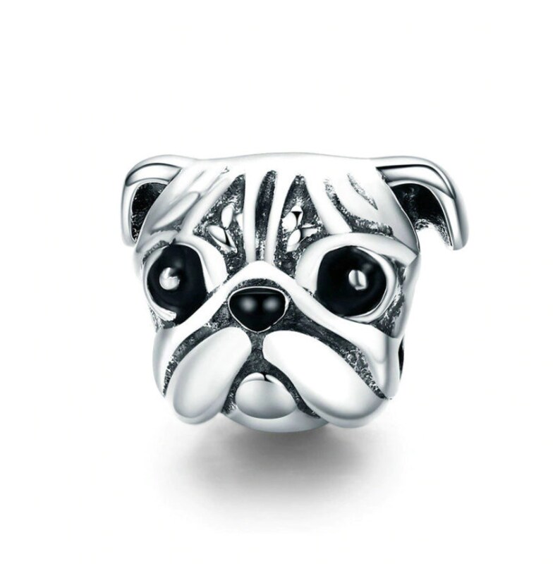 Charms for pandora bracelet Pug Charm 925 sterling silver Etsy