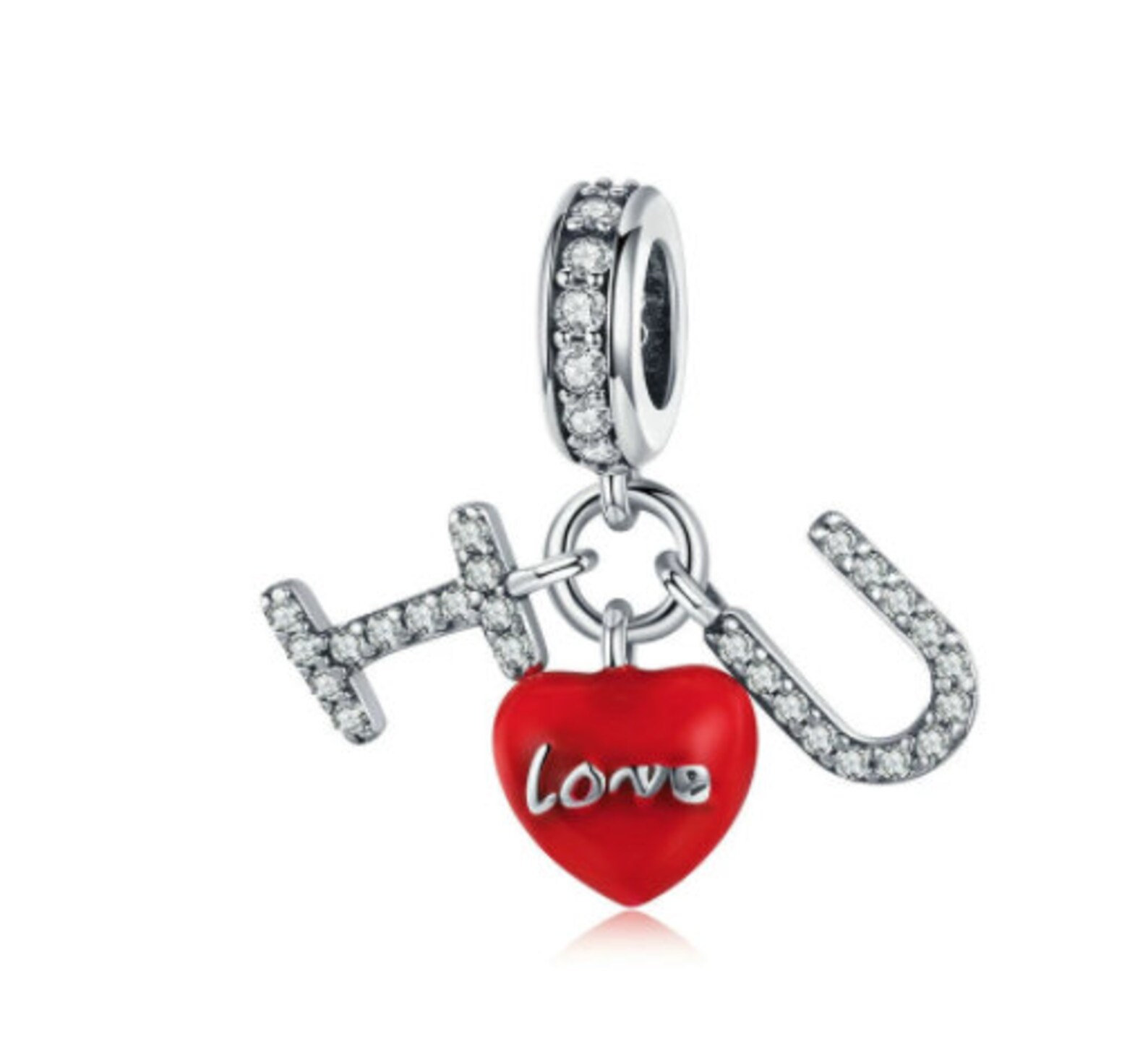 Charms for pandora bracelet I Love U Charm 925 Sterling Etsy