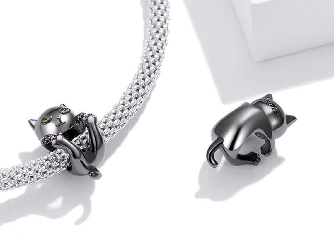 Charms for Pandora Bracelet Black Cat Charm 925 Sterling Etsy
