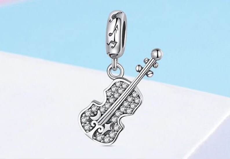 Charms for pandora bracelet Violin charm 925 Sterling Etsy