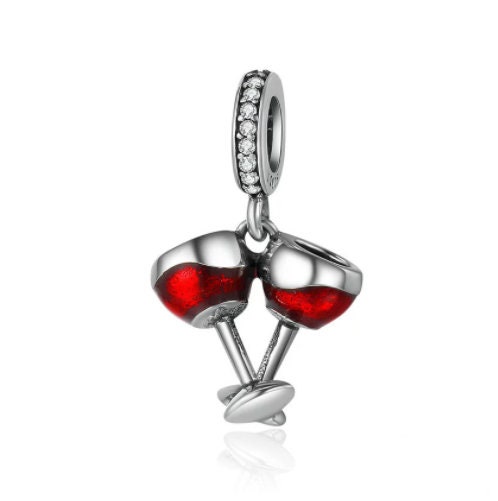 Pandora charms wine glass deals
