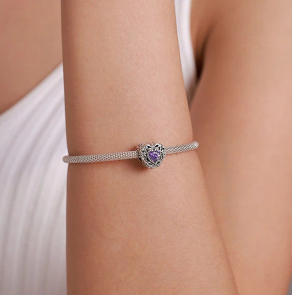 Pandora purple heart charm discount