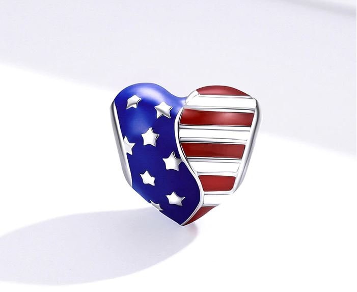 Charms for Pandora Bracelet American Flag Charm flag of the