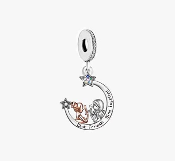 pedal Milestone Blive kold Charms for Pandora Bracelet Best Friends Wine Together Charm - Etsy Finland