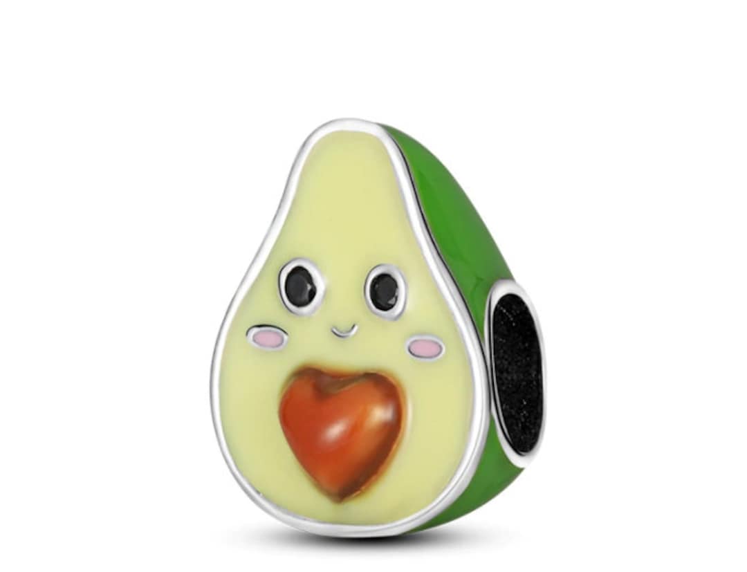 Charms for Pandora Bracelet Smiling Avocado Charm Enamel 925