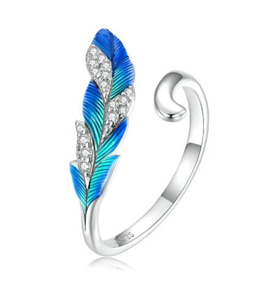 Peacock feather ring online deals