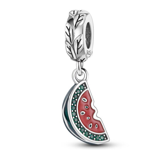 Charms pour bracelet pandora, Charm de pastèque tranchée, 925 Argent  sterling, Émail -  Canada