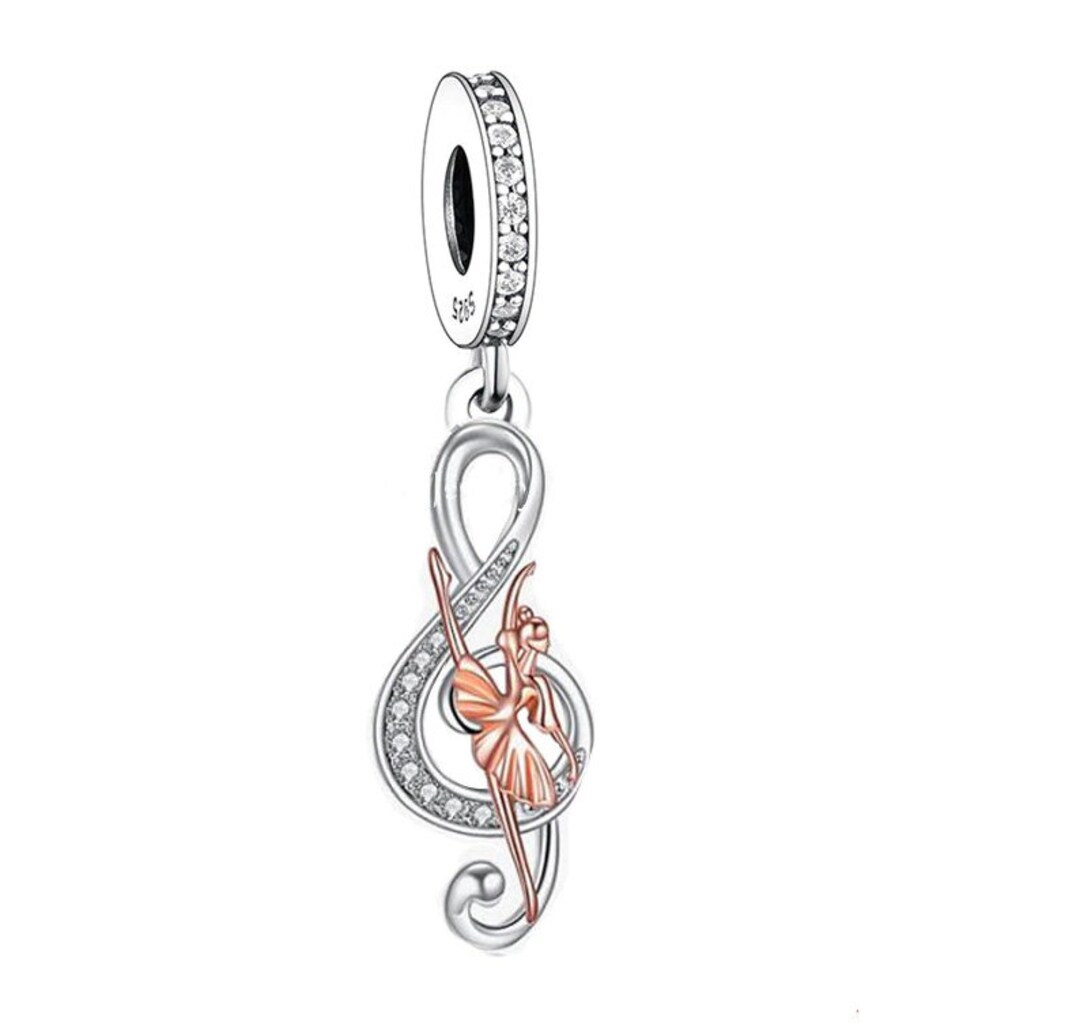 Charms Fit Pandora Bracelet Music & Ballet Charm Rosegold Etsy