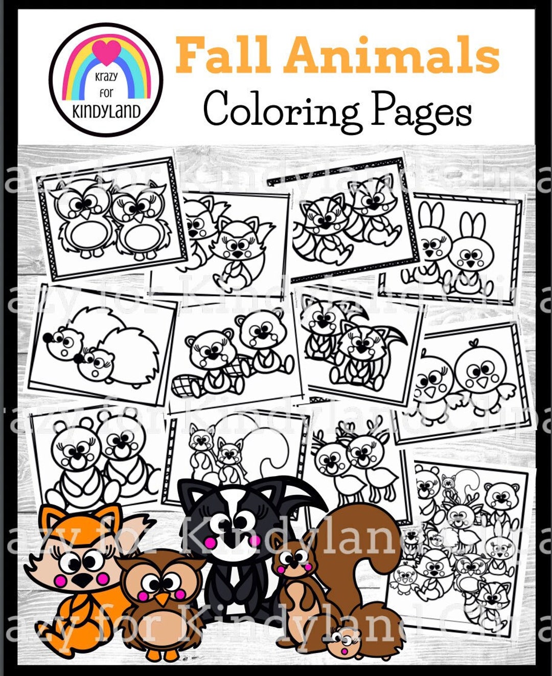 Fall Animals Coloring Pages, Kids Coloring Pages, Coloring Book, Kids