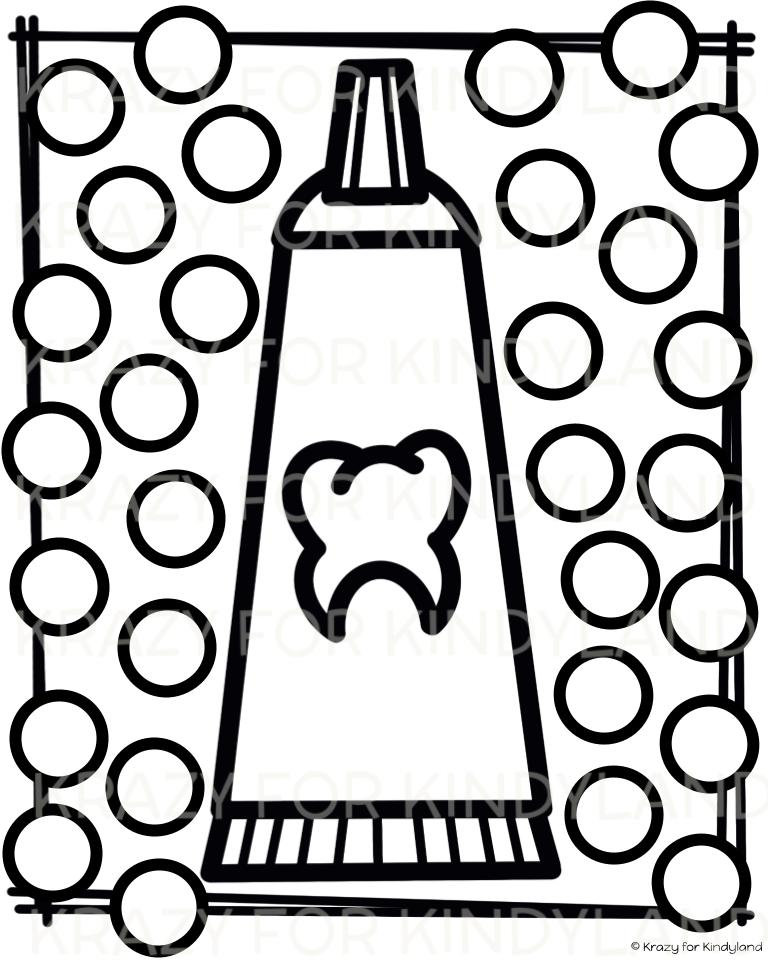 Teeth and Dental Health Coloring and Dotter Pages: Printable Coloring ...