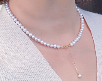 Freshwater Pearl Choker Necklace - Classic Small Natural Pearl Necklace Simple Pearl Choker Layering Necklace Chokers Pearl Jewelry