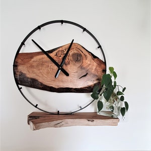 Custom Made Wall Clock 50cm to 60cm, Australian Handmade  Wood & Steel Wall Clock, wedding gift couple unique,Wedding Anniversary, wall art