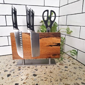 Handmade Magnetic Knife Block: Australian Wooden Kitchen Organizer