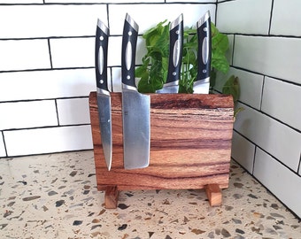 Bloque magnético de 9 cuchillos, (doble cara) hecho en Australia, soporte para cuchillos, bloque de cuchillos, soporte para cuchillos independiente, soporte magnético para cuchillos