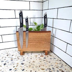 Handmade Australian  Wood Magnetic Knife Block: Chef Knife Organizer