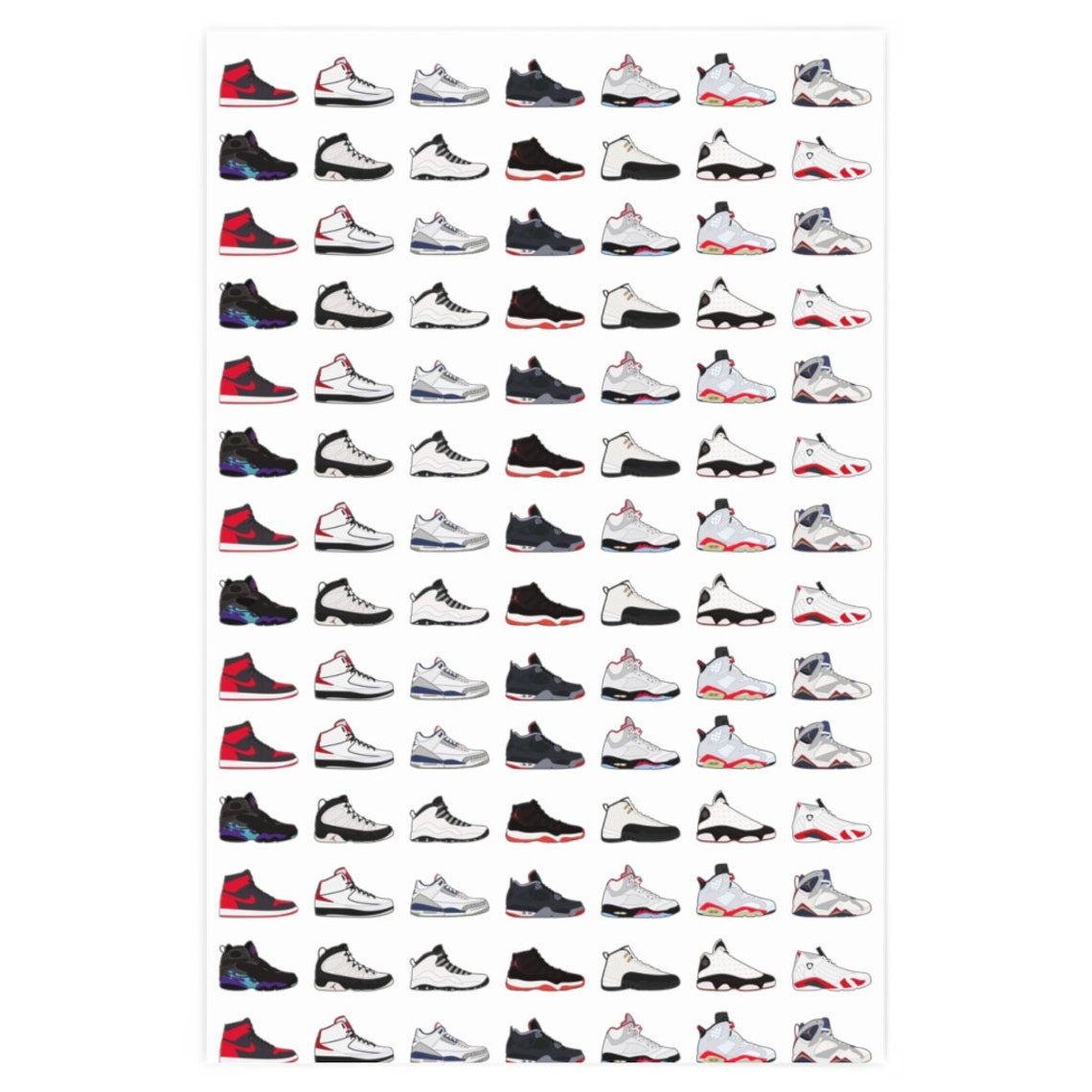Air Jordan 114 Collection Wrapping Paper Etsy