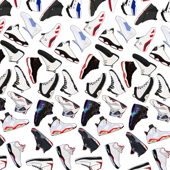 Air Jordan Collection 1-14 Illustration Pattern Hypebeast - Etsy