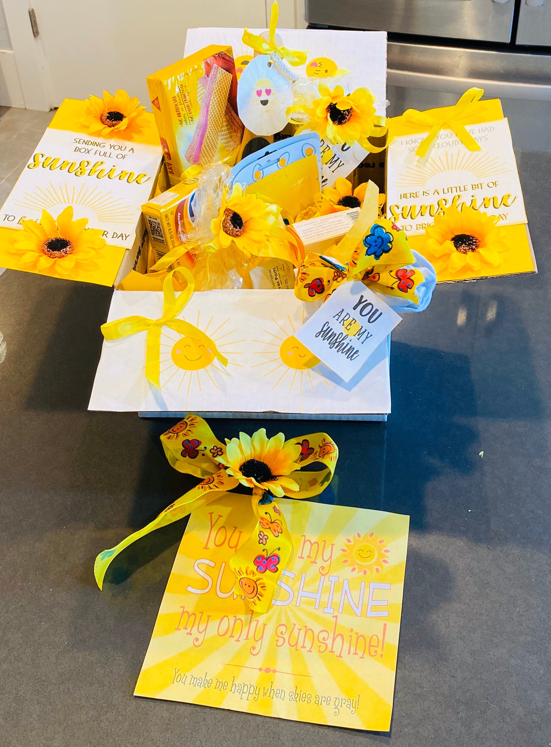 Gift basket every perfect baskets receive actual thanks above read Hello sunshine gift basket colored themed yellow care package box filled with vibrant yellow