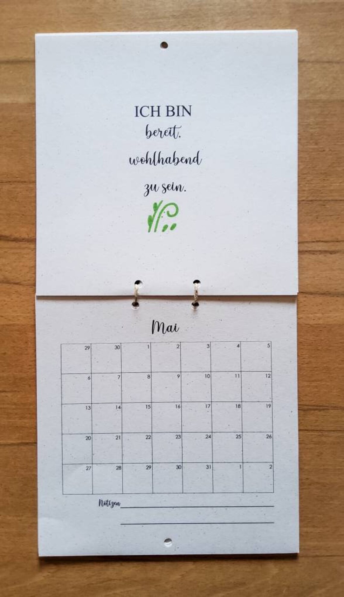 Immerwährender Kalender quadratisch handgemalt  Etsy